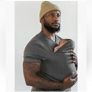 Lalabu Dad Shirt Carrier Kangaroo Pocket In Athletic Gray Men's Sz M